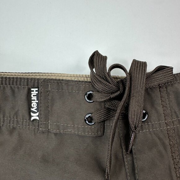 Hurley Men's Brown Tan Surf Swim Board Shorts Size Large/W35.25/L10.5 - Picture 4 of 12
